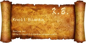 Knoll Bianka névjegykártya
